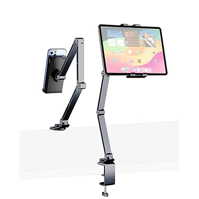 タブレット スタンド タブレット アーム スタンド 360度回転 折り畳み式 iPad アーム アルミ製クランプ式 スマホ スタンド 4.7〜15.6インチfor iPad、iPhone、Kindle、Fire HD、Surface、Galaxy Tab多機種対応 (グレー)ブランド色グレーモデル商品説明【商品概要】【高品質なアルミニウム製】このタブレット スタンドは高密度のアルミニウム合金で作られており、厚みのあるパイプが特徴で、安定性が向上しています。頑丈な構造により、長期間使用しても錆びや色あせの心配がなく、安定したパフォーマンスを保ちます。【自由に調整できる&両手を解放】3段式の長いアームと360°回転ベースを備えたこのiPad スタンドは、より高い柔軟性と長いリーチを提供します。立っているとき、座っているとき、横になっているときでも、理想的な視角を実現するために自在に曲がり、回転します。映画鑑賞、ゲーム、読書、料理に最適です。【安定性抜群 & 強化されたサポート】このiPad アーム スタンドは、強化された4つの関節を備えており、さらに安定性が向上しています。強化された関節は、長期間の使用でもぐらつくことなく、安定したサポートを提供し、デバイスの滑り落ちを防ぎます。また、関節の追加強化により、アームの調整には多少の力が必要になる場合があります。【簡単な組み立て】工具不要で簡単に取り付けできるこのタブレット アーム スタンドは、厚さ最大6cmまでの表面に固定可能です。折りたたみ式のデザインにより、分解せずに簡単に収納でき、使用していないときはスペースをすっきり保つことができます。【幅広い互換性】多機能なiPad アーム スタンドは、4.7インチから15.6インチまでの様々なデバイスに対応しています。iPad Pro/Air/Mini、Samsung Galaxy Tab S9/S9+ Plus/S9 FE/S9、Kindle Fire HD 10/8、Surface Pro 9/8/7、ポータブルモニター等にも対応。さらに、1/4インチのネジ付きの小型カメラやウェブカメラ、リングライトにも対応しています。【商品説明】??? タブレット アーム スタンド アルミ合金製 タブレットスタンド 折りたたみ式 アーム式俯瞰 スマホ スタンド 360°回転ベース搭載 4.7〜15.6インチのスクリーン（スマートフォン、Kindle、Fire HD、モニター、iPad、Galaxy Tab シリーズ）に対応 製品特徴: ?角度調整可能：五つの調整可能な関節と360°回転するベースを備えたタブレットスタンドは、完璧な視角に合わせて簡単に曲げたり回転させることができます。 ?安定性：このタブレット アーム スタンドは、強化された厚手のアルミニウム アームと、より強力なグリップを提供するC型クランプを採用したアップグレードデザインです。 ?幅広い互換性：このiPadスタンドは、4.7インチから15.6インチのデバイスに対応し、iPad Pro/Air/Mini、Samsung Galaxy Tab S9/S9+ Plus/S9 FE/S9、Kindle Fire HD 10/8、Surface Pro 9/8/7、ポータブルモニター、1/4インチネジ付きの小型カメラ、ウェブカメラ、照明にも対応します。 ?簡単な組み立て：工具不要で簡単に取り付けできるこのタブレット アーム スタンドは、厚さ最大6cmまでの表面に固定可能です。使わないときには折りたたんでおけます。作業スペースをスッキリと保ちます。 ??? ??? 仕様: 主な素材：アルミニウム合金 カラー: グレー/シルバー 耐荷重：1.5kg ミニマルなデザイン、優れた品質、そして調整可能な視角に感動。iPad アームスタンドは、ベッド、デスク、キャビネットなど、テーブル、本棚、台所、どこでもデバイスをしっかりとサポートします。 ???【商品詳細】商品種別：パソコン・周辺機器商品名：タブレット スタンド タブレット アーム スタンド 360度回転 折り畳み式 iPad アーム アルミ製クランプ式 スマホ スタンド 4.7〜15.6インチfor iPad、iPhone、Kindle、Fire HD、Surface、Galaxy Tab多機種対応 (グレー)製造元：商品番号：DW01色：グレー商品タイプ：ミニマルデザイン【当店からの連絡】タブレット スタンド タブレット アーム スタンド 360度回転 折り畳み式 iPad アーム アルミ製クランプ式 スマホ スタンド 4.7〜15.6インチfor iPad、iPhone、Kindle、Fire HD、Surface、Galaxy Tab多機種対応 (グレー)ブランド色グレーモデル商品説明【商品概要】【高品質なアルミニウム製】このタブレット スタンドは高密度のアルミニウム合金で作られており、厚みのあるパイプが特徴で、安定性が向上しています。頑丈な構造により、長期間使用しても錆びや色あせの心配がなく、安定したパフォーマンスを保ちます。【自由に調整できる&両手を解放】3段式の長いアームと360°回転ベースを備えたこのiPad スタンドは、より高い柔軟性と長いリーチを提供します。立っているとき、座っているとき、横になっているときでも、理想的な視角を実現するために自在に曲がり、回転します。映画鑑賞、ゲーム、読書、料理に最適です。【安定性抜群 & 強化されたサポート】このiPad アーム スタンドは、強化された4つの関節を備えており、さらに安定性が向上しています。強化された関節は、長期間の使用でもぐらつくことなく、安定したサポートを提供し、デバイスの滑り落ちを防ぎます。また、関節の追加強化により、アームの調整には多少の力が必要になる場合があります。【簡単な組み立て】工具不要で簡単に取り付けできるこのタブレット アーム スタンドは、厚さ最大6cmまでの表面に固定可能です。折りたたみ式のデザインにより、分解せずに簡単に収納でき、使用していないときはスペースをすっきり保つことができます。【幅広い互換性】多機能なiPad アーム スタンドは、4.7インチから15.6インチまでの様々なデバイスに対応しています。iPad Pro/Air/Mini、Samsung Galaxy Tab S9/S9+ Plus/S9 FE/S9、Kindle Fire HD 10/8、Surface Pro 9/8/7、ポータブルモニター等にも対応。さらに、1/4インチのネジ付きの小型カメラやウェブカメラ、リングライトにも対応しています。【商品説明】??? タブレット アーム スタンド アルミ合金製 タブレットスタンド 折りたたみ式 アーム式俯瞰 スマホ スタンド 360°回転ベース搭載 4.7〜15.6インチのスクリーン（スマートフォン、Kindle、Fire HD、モニター、iPad、Galaxy Tab シリーズ）に対応 製品特徴: ?角度調整可能：五つの調整可能な関節と360°回転するベースを備えたタブレットスタンドは、完璧な視角に合わせて簡単に曲げたり回転させることができます。 ?安定性：このタブレット アーム スタンドは、強化された厚手のアルミニウム アームと、より強力なグリップを提供するC型クランプを採用したアップグレードデザインです。 ?幅広い互換性：このiPadスタンドは、4.7インチから15.6インチのデバイスに対応し、iPad Pro/Air/Mini、Samsung Galaxy Tab S9/S9+ Plus/S9 FE/S9、Kindle Fire HD 10/8、Surface Pro 9/8/7、ポータブルモニター、1/4インチネジ付きの小型カメラ、ウェブカメラ、照明にも対応します。 ?簡単な組み立て：工具不要で簡単に取り付けできるこのタブレット アーム スタンドは、厚さ最大6cmまでの表面に固定可能です。使わないときには折りたたんでおけます。作業スペースをスッキリと保ちます。 ??? ??? 仕様: 主な素材：アルミニウム合金 カラー: グレー/シルバー 耐荷重：1.5kg ミニマルなデザイン、優れた品質、そして調整可能な視角に感動。iPad アームスタンドは、ベッド、デスク、キャビネットなど、テーブル、本棚、台所、どこでもデバイスをしっかりとサポートします。 ???【商品詳細】商品種別：パソコン・周辺機器商品名：タブレット スタンド タブレット アーム スタンド 360度回転 折り畳み式 iPad アーム アルミ製クランプ式 スマホ スタンド 4.7〜15.6インチfor iPad、iPhone、Kindle、Fire HD、Surface、Galaxy Tab多機種対応 (グレー)製造元：商品番号：DW01色：グレー商品タイプ：ミニマルデザイン【当店からの連絡】