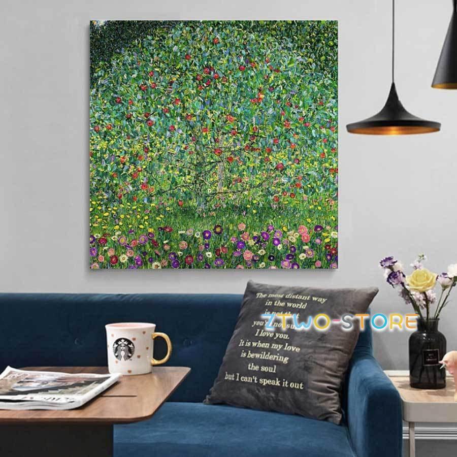 乐天商城 - ファブリック アップルツリー カフェ アートパネル ホテル 絵画 グスタフ インテリア クリムト 装飾 オシャレ インテリア 名画 リビング