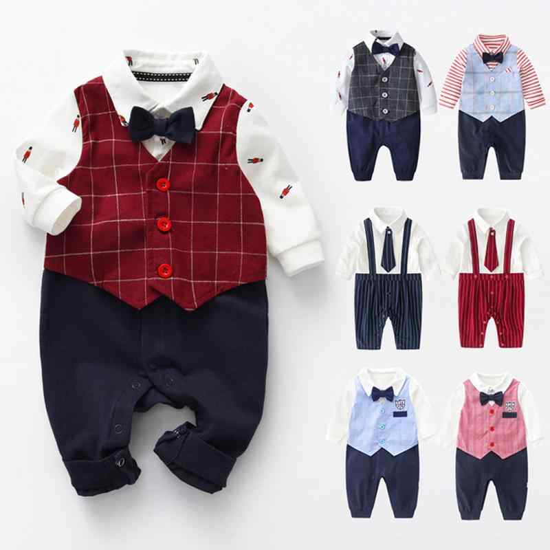男の子 乳児 ロンパース カバーオール 紳士風 春秋 誕生日 ベビー服 かっこいい 新...