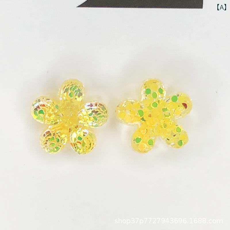 DIY アクセサリー パーツ 梅の花 モチーフ 樹脂 スパンコール カートゥーン ヘアクリップ ヘアゴム 素材 スマホケース ステッカー デコレーション クラフト キット