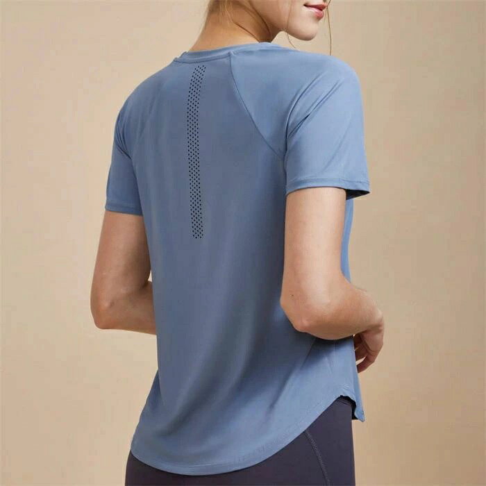 lifeactiveのロング丈 スポーツウェア tシャツ 蒸れない 可愛い メッシュ 吸水速乾 yoga 動きやすく ヨガウェア レディース Tシャツ ランニングウェア 半袖 お洒落 速乾 吸汗 ヨガウエア トップス｜アングル3