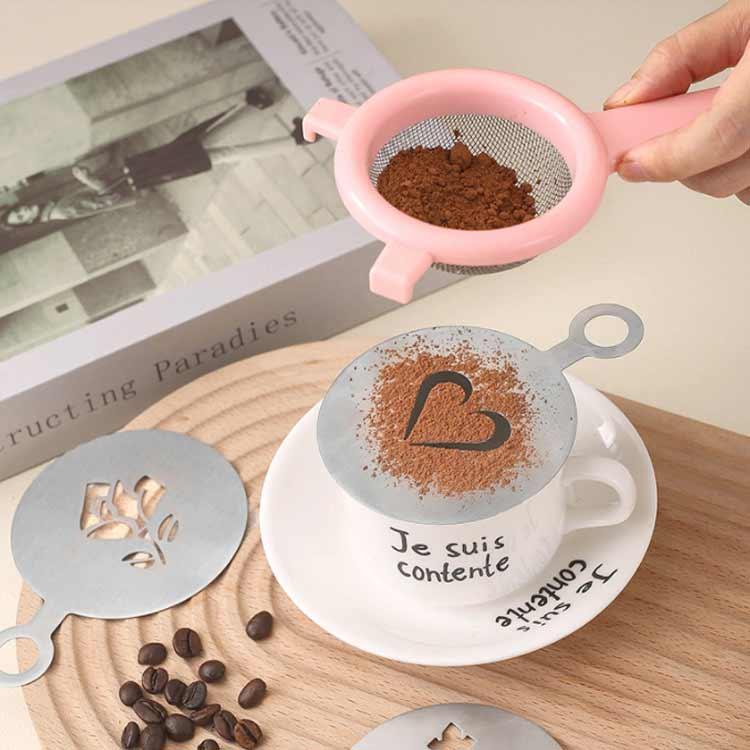 ラテアートテンプレート 防錆性 コーヒーアート型 コーヒー装飾 ケーキ装飾 DI 繰...