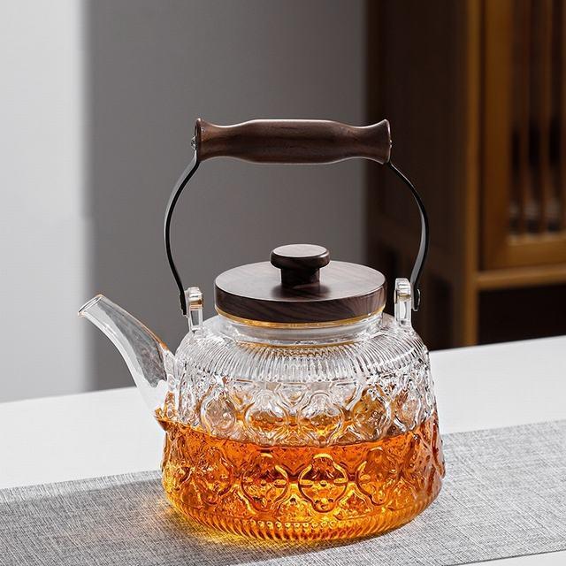乐天商城 - ガラスポット ガラス急須 ティーポット ポット 1000ml 直火可 耐熱 花茶 やかん