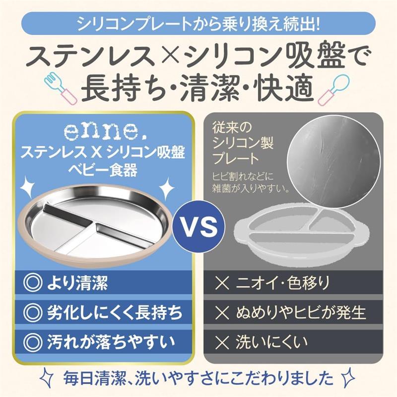 滑り止め付き ベビー食器 ひっくり返らない シリコン底 食洗機対応 ステンレス製 ...