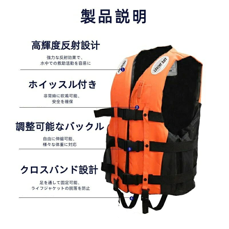 lifeactiveの救命胴衣 ライフジャケット 水遊び 川遊び マリンスポーツ 夜間 反射線 こども用 スポーツ ジュニア用ライフジャケット メンズライフジャケット レディースライフジャケット マリンレジャー 笛付き 大人用 シュノーケル 子供用 マリンスポーツ 釣り 防災｜アングル3