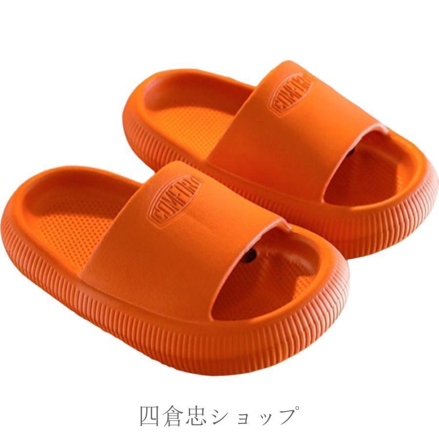 lifeactiveの男の子 キッズ ロゴ かわいい 女の子 バススリッパ シャワーサンダル 単色 ピンク 英字 ブルー 室内履き ルームシューズ 前開き 子供用 前あき｜アングル3