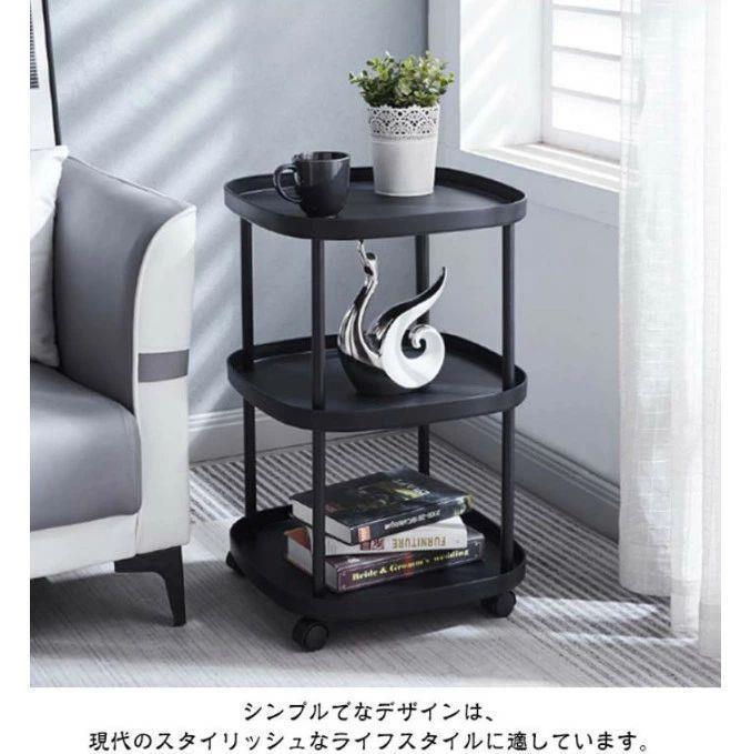 北欧 サイドテーブル ラック 収納棚 奥行43cm 棚 幅43cm tokits都喜 ナイトテーブル ワ 角型 花台 2段 オープンラック 収納ラック 3段 キャスター付き 飾り棚 おしゃれ 収納 正方形 [3]