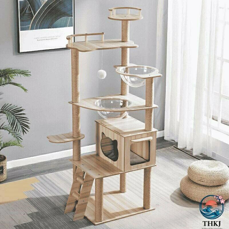 据え置き 爪研ぎ ねこ キャットタワー ハンモック付 省スペース 運動不足 シニア 安定 大型 爪とぎ 頑丈 中型 子猫 おもちゃ 多頭飼い 麻紐 大型猫