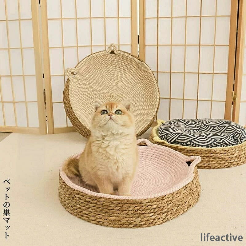 【商品コード】：y558109 【生地】：イグサ、綿ロープ 【カラー】：ベージュ、グレー、イエロー、パープル、グリーン、ピンク 【サイズ】：S(2KG以内)、M(4KG以内)、L(6KG以内) ※簡易包装となりますのでご理解の程よろしくお願いします。 ※手動測定による1〜3cmの測定偏差を許容してください。 ※モニターや光の効果が異なるため、実際の色は写真の色と若干異なる場合があります。 ※仕様・デザインは改良のため予告なく変更することがあります。【商品コード】：y558109 【生地】：イグサ、綿ロープ 【カラー】：ベージュ、グレー、イエロー、パープル、グリーン、ピンク 【サイズ】：S(2KG以内)、M(4KG以内)、L(6KG以内) ※簡易包装となりますのでご理解の程よろしくお願いします。 ※手動測定による1〜3cmの測定偏差を許容してください。 ※モニターや光の効果が異なるため、実際の色は写真の色と若干異なる場合があります。 ※仕様・デザインは改良のため予告なく変更することがあります。