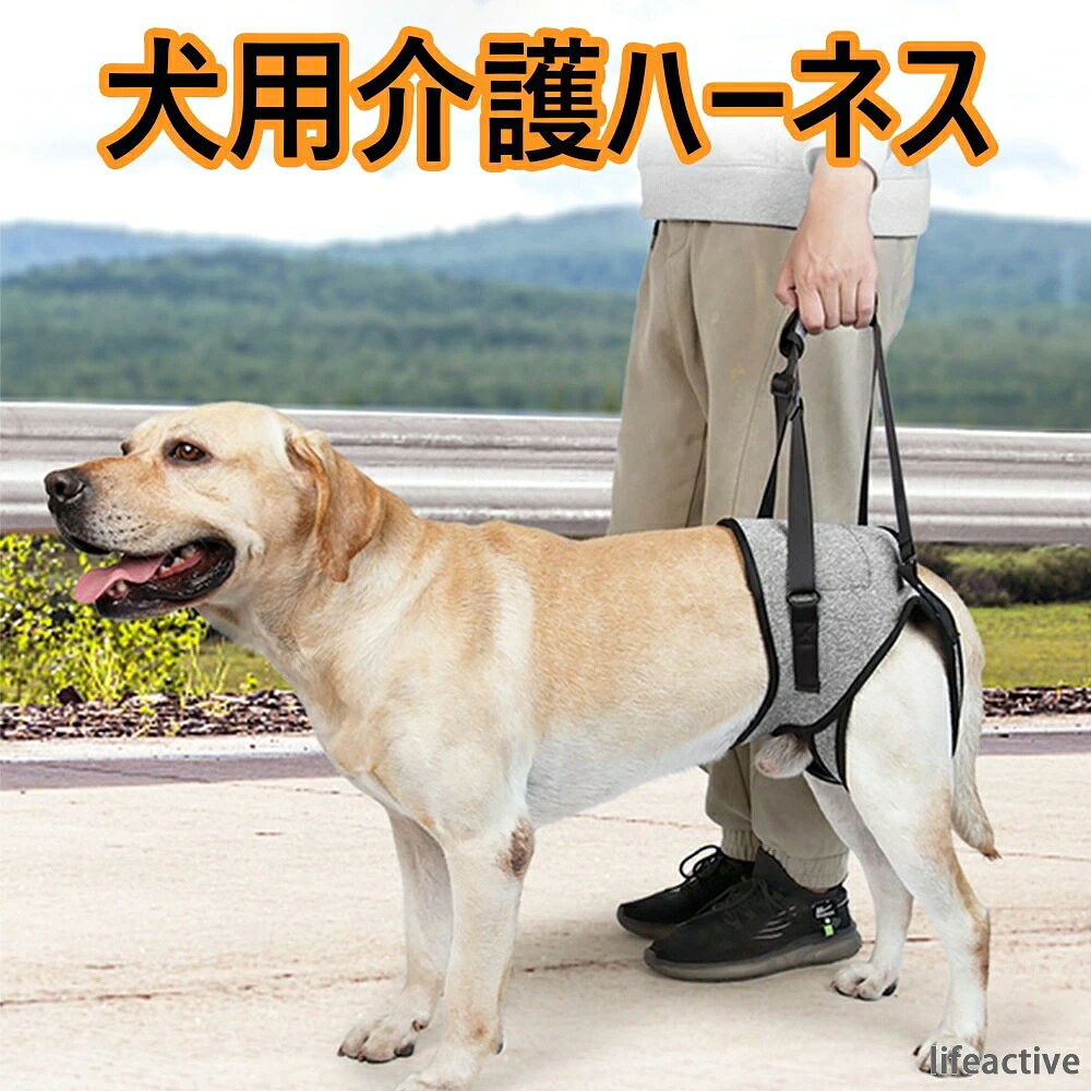 【介護】体力や足の力が弱い老犬の世話をしたり、車や階段、入り口を持ち上げたりするのに使用でき、歩行を補助する介護ハーネスです。犬のリハビリのための理想的な歩行補助ハーネスです。 【調節可能】わんちゃんの脚の長さや飼い主さんの背の高さに合わせて調節できるようになっています。 【贈り物に最適】この犬用介護ハーネス はかわいいだけでなく、カラフルでもあり、贈り物に最適です。 【便利な収納】終了したら、便利な持ち運ぶことができます。排尿や排便を妨げることはありません。 【素材】オックスフォード生地＋メッシュ、しっかりとした耐久性。【サイズ】:S，M，L，XL