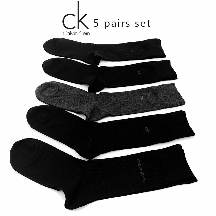 【5足セット】カルバンクライン Calvin Klein ビジネスソックス 25cm～27cm 靴下 メンズ 男性