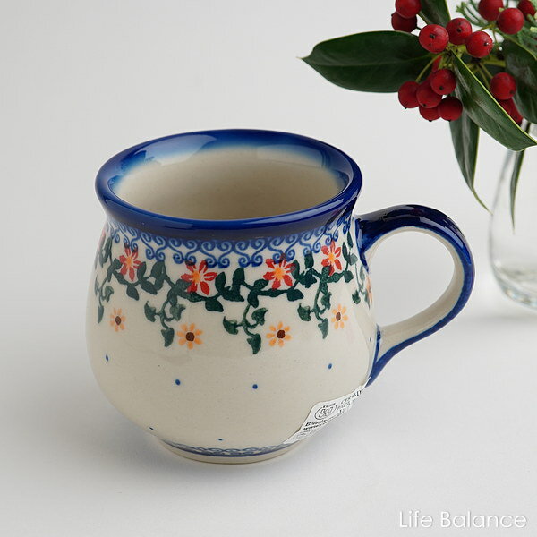 ポーリッシュポタリー ポーランド陶器 食器 Ceramika Boleslawiecka Kalich カリヒ マグカップ小 （K320-DP096)