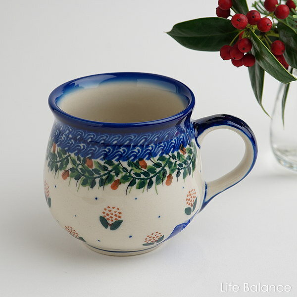 ポーリッシュポタリー ポーランド陶器 食器 Ceramika Boleslawiecka Kalich カリヒ マグカップ小 （K320-DU240)