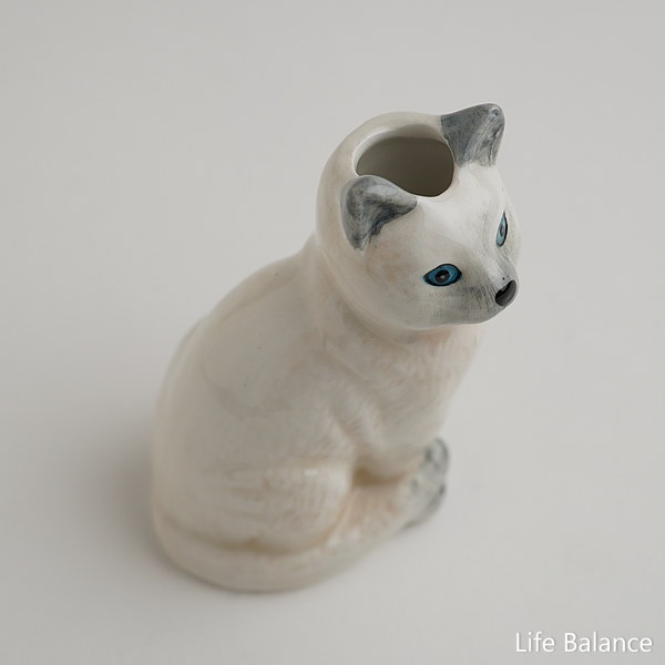 動物置物 フラワーベース Animal Vase C Cat WH キャット ホワイト F04-0055 [3]