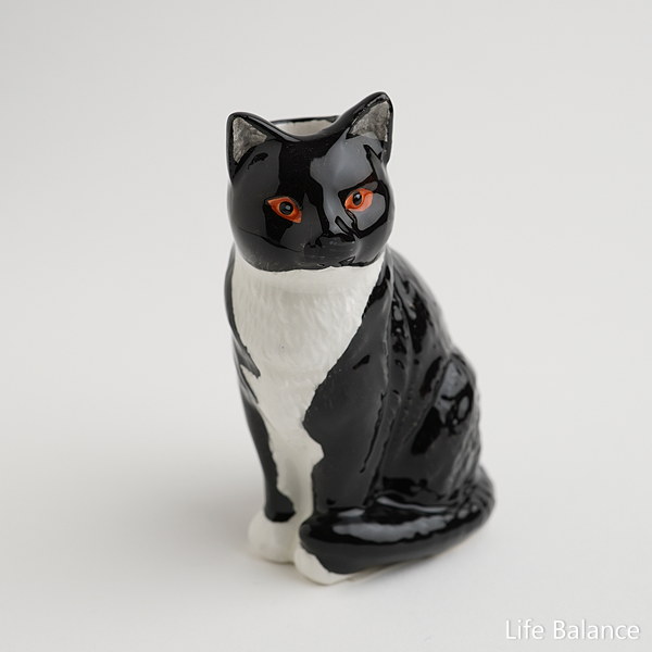 Rakuten - 動物置物　フラワーベース　Animal　Vase C Cat BK　キャット　ブラック F04-0056