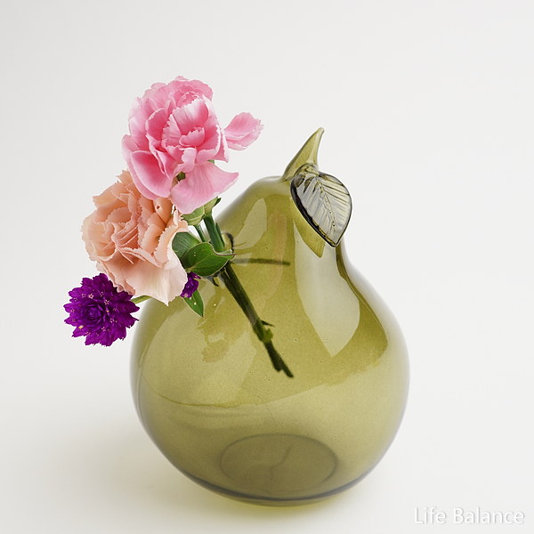 Rakuten - ガラス　置物　フラワーベース　DECO Glass Pear 梨　I04-3139