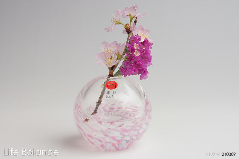 津軽びいどろ　花瓶　sakura 一輪挿し　F-79445【母の日ギフト】【ラッピング無料】【メッセージカード】のサムネイル