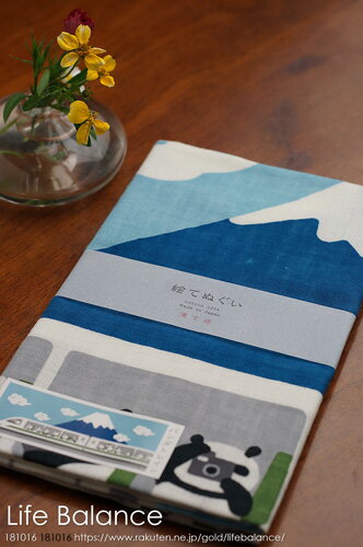 【3枚でメール便送料無料！】手ぬぐい濱文様　捺染てぬぐい　絵手拭い パンダトレイン　13436