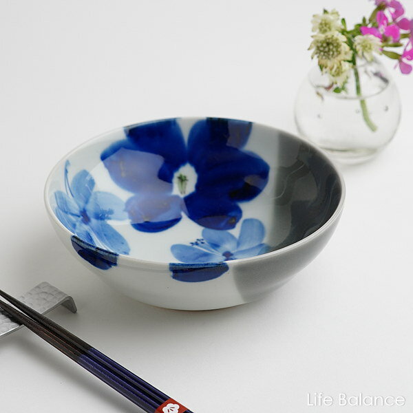 波佐見焼　敏彩窯　丸小鉢　青花雲