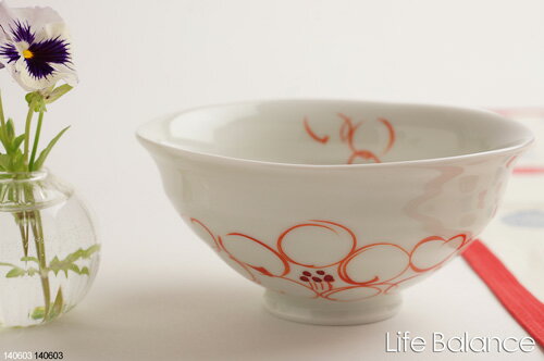 Rakuten - 有田焼　花らせん　茶碗　茶漬　小（赤）茶碗