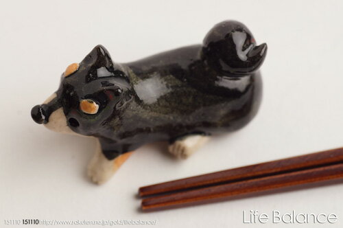 Plants - 箸置き　ソラマメ商会　豆屋　はしおき　日本の犬　柴犬　黒　KR-012