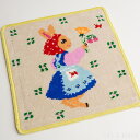 【Aiko Fukawa】布川愛子 CHENILLE HANDKERCHIEF 頭巾をかぶったうさぎ シェニール織 ハンカチ