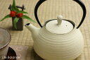 南部鉄器 急須 ティーポット 南部鉄瓶 壱鋳堂 カラーポット 刷毛目 0.6L (アイボリー) 【母の日ギフト】【ラッピング無料】【メッセージカード】