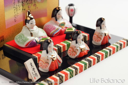 陶器 ひな人形 小さいお雛様 薬師窯 染絵弥生...の紹介画像2