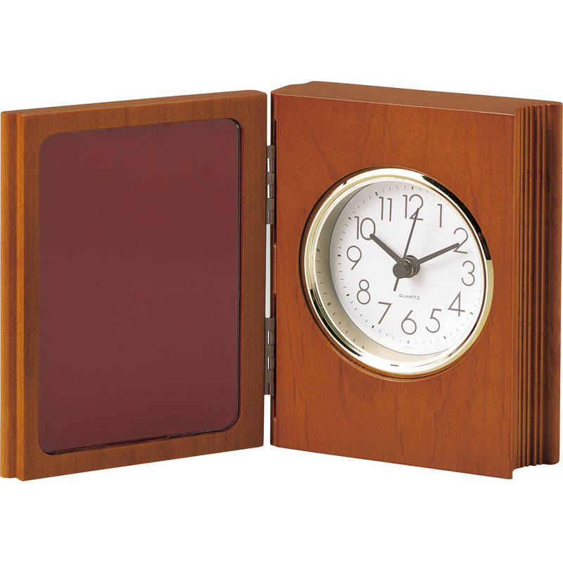 【送料無料】ブッククロック WB009-ABR［時計 置時計 インテリア シンプル おしゃれ 贈り物 御礼 御祝い 記念品 ギフト ノベルティ］