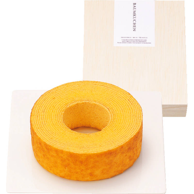 【直送品】木箱入りバウムクーヘン KB1-10G［おすすめ 美味しい ふんわり デザート 菓子 スウィーツ ケーキ 北海道 バウムクーヘン 詰合せ 贈り物 御礼 御祝い記念品 ギフトセット 粗品 景品 ノベルティ バレンタイン プレゼント ］