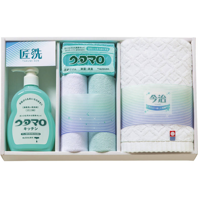 ［包装無料］☆ウタマロ 石鹸・キッチン洗剤ギフト UTA-205A☆［おすすめ 日用品 除菌 洗剤 キッチン用洗剤 石鹸 洗濯石鹸 ご挨拶 国産 日本産 詰合せ 贈り物 御礼 記念品 ノベルティ ギフト セット プレゼント］