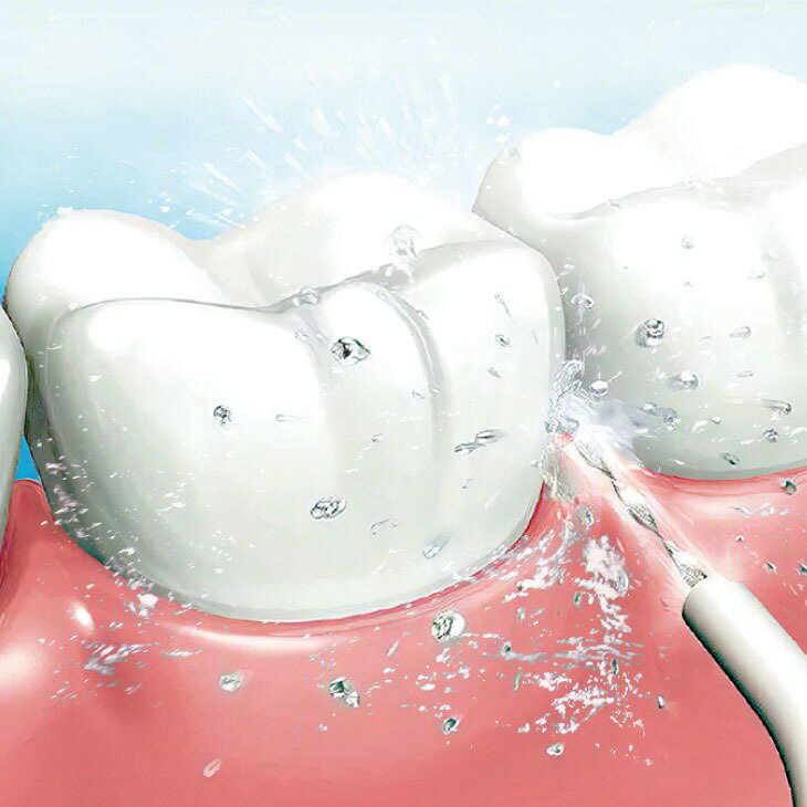 ジェット水流口腔洗浄器 ACアダプター付き 2個組 水流歯ブラシ 歯磨き 高圧 口腔洗浄器 口腔洗浄機 口内洗浄機 3
