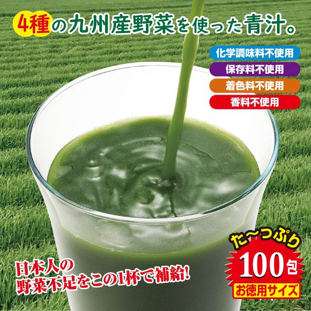 国産4種の九州産野菜青汁100包 代金引換不可 国産 青汁 九州 粉末青汁 健康飲料 健康飲料粉末 粉末飲料