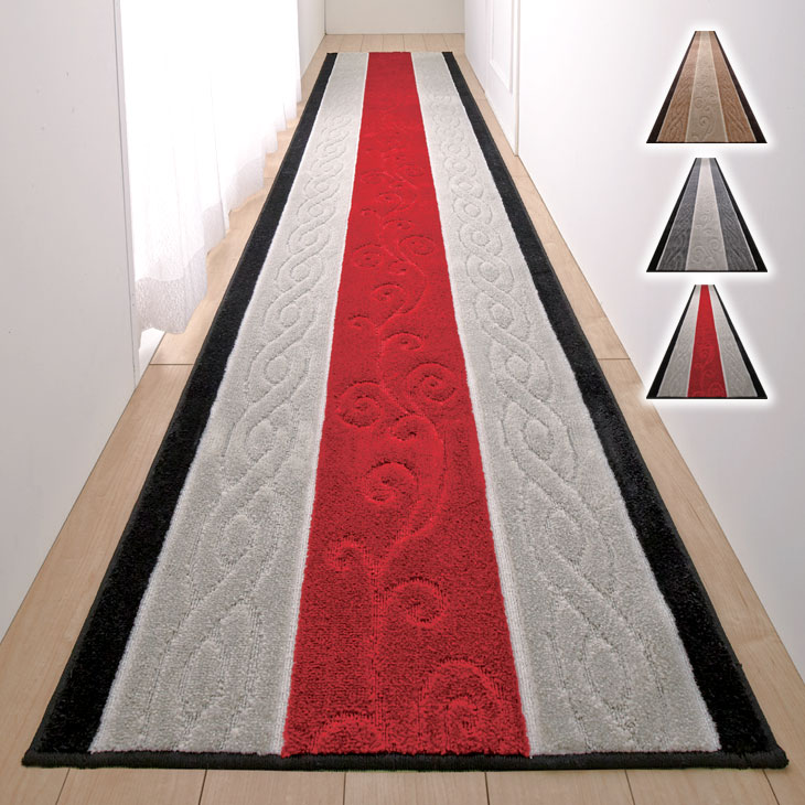 廊下敷 80×440cm 日本製 ふかふかロングパイル 裏面滑りにくい加工 廊下 廊下敷き 廊下マット カーペット ロングカーペット ロングマット