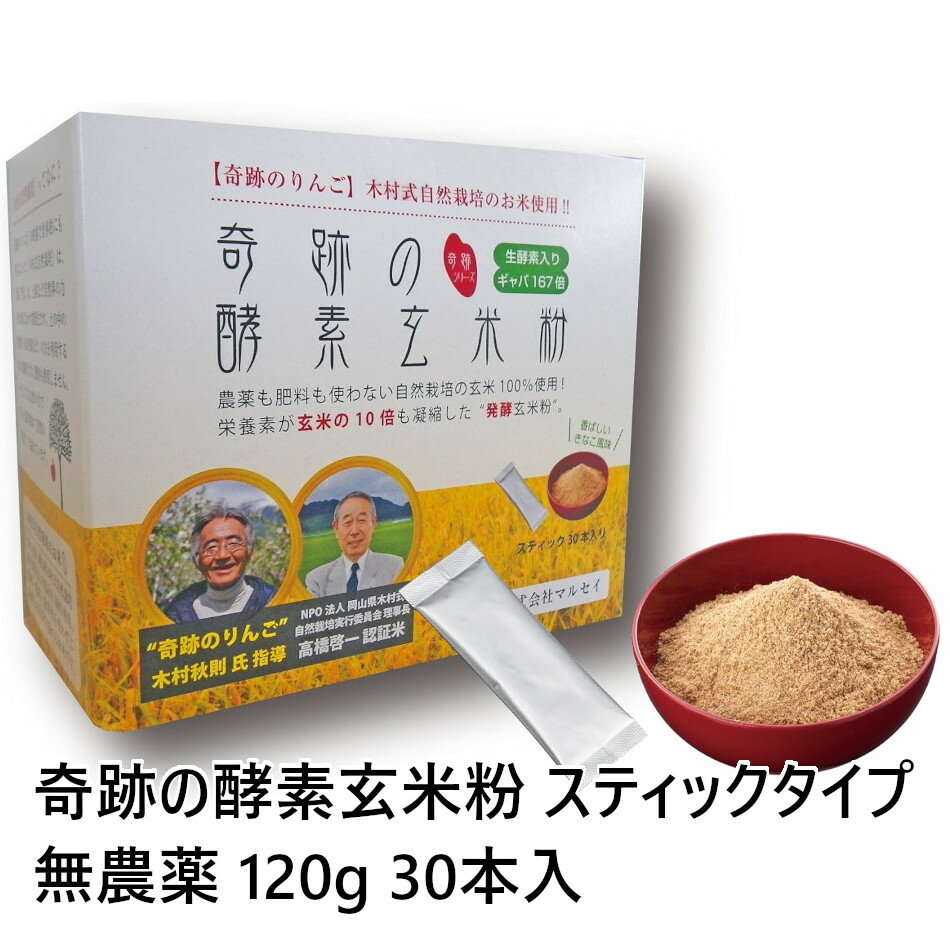 奇跡の酵素玄米粉 スティックタイプ 無農薬 120g 30本入 健康 玄米粉 オーガニック