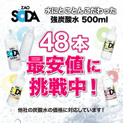 【最安値に挑戦中！48本セット】炭酸水 500ml 48本 (24本×2ケース) 送料無料 強炭酸 炭酸 無糖 ZAO SODA プレーン レモン ピンクグレープフルーツ ライム 割り材 箱買い まとめ買い ライフドリンクカンパニー LIFEDRINK 画像1