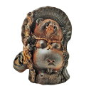 信楽焼 釉薬陶器製 おしゃれ 福ひねり狸置物(タヌキ)オブジェ(オーナメント) W26cm×D21cm×H34cm(11号) / 縁起物 風水 ギフト プレゼント