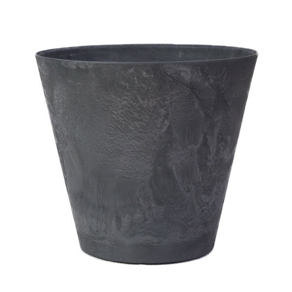 植木鉢 底面給水型(底栓付)アートストーン ラウンド ブラック 黒 37cm（12号）