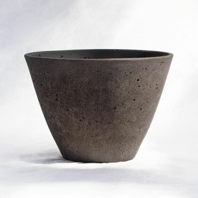 植木鉢 軽量コンクリート製 エイジング シャロー（浅鉢） ブラウン（茶） / φ24cm×H16.5cm（8号）