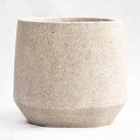 植木鉢 大型 ファイバーセメント製 ベルベット ラウンド ベージュウォッシュ(クリーム) / φ31cm×H29cm(10号)
