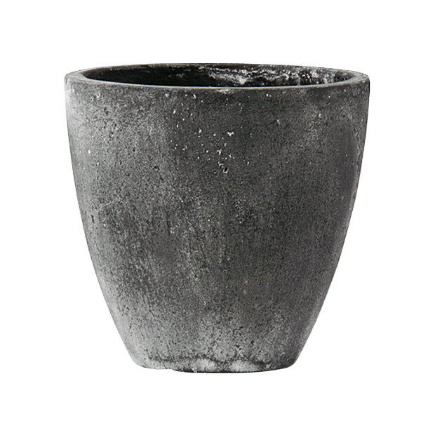 植木鉢 ファイバーセメント製 おしゃれ フォリオ エッグ ブラックウォッシュ（黒）φ30cm×H28cm（10号）