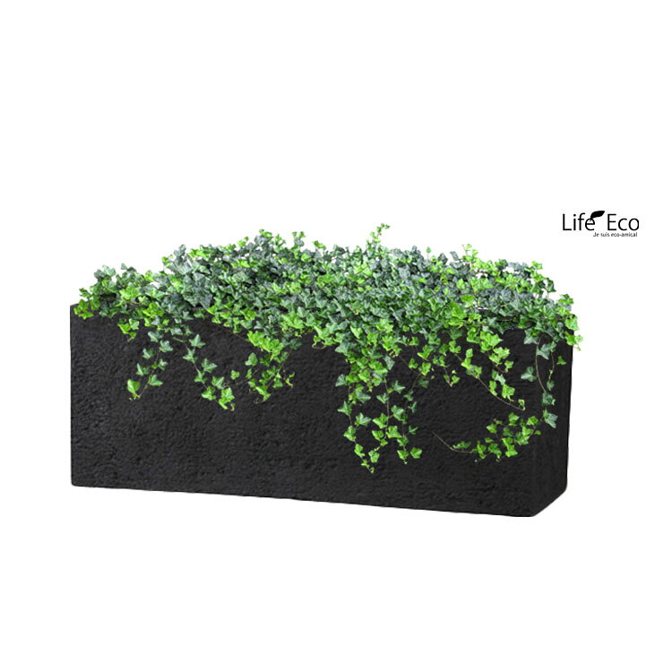 植木鉢 大型 軽量 新素材ポリストーンライト リガンデ プランター ブラック（黒）L100cm×W45cm×H45cm（33号）