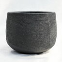 植木鉢 軽量大型 FRP製 リーヴァ ローバルーン アンティークブラック(黒) φ33cm×H25.5cm(11号)