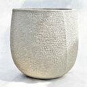 植木鉢 軽量大型 FRP製 リーヴァ バルーン アンティークホワイト (白) φ44cm×H44cm(14号)