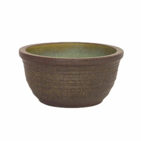 睡蓮鉢信楽焼青窯肌ひねりφ41.5...