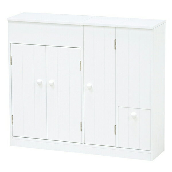 トイレラック(ホワイト)　MTR-6118WH清潔なホワイト色の大容量トイレラック。ペーパーロールやお掃除ブ..