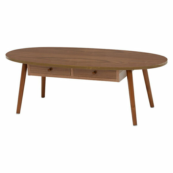 テーブル（ブラウン） MT-6352BR両側から取り出せる引出し付きテーブル。熱や傷に強いUV塗装仕上げ。幅110cm