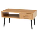 テーブル（ナチュラル） MT-6540NA天然木の風合いを感じられるモダンなデザインの引出し付きローテーブル。幅80cm
