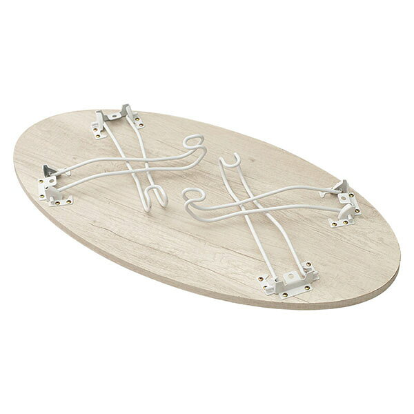 折れ脚テーブル(丸型/ホワイトウォッシュ) MT-6864WS古木風の木目を再現した天板にアイアンの猫脚を合わせた、シックな可愛さのあるデザイン。折りたたみ式なのでコンパクトに収納可能 [2]