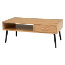 テーブル（ナチュラル） MT-6542NA天然木の風合いを感じられるモダンなデザインの引出し付きローテーブル。幅100cm